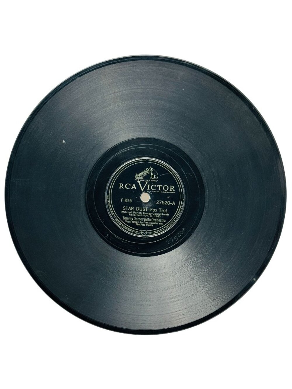 Tommy Dorsey Star Dust 10 Inch Shellac 78 RPM 1940 Record RCA Victor 27520 VG